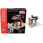American Diorama 2 Post Lift Light Blue Diecast Car 1/64
