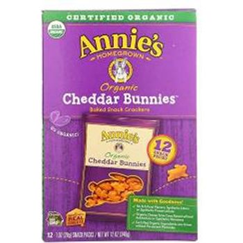 Annie's Homegrown Organic Bunny Cracker Snack Pack Cheddar 28g