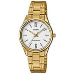 Casio #ltp-v005g-7b Women's Standard Analog Gold Tone White Dial 3-hand Analog Watch