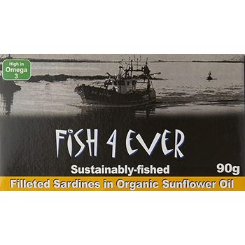 Fish4Ever Sardine Fillets In Organic Sunflower Oil 90g