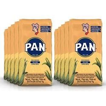 Pan Yellow Corn Meal Precooked Gluten And Kosher Flour For Arepas 2.2lb Pack Of 5