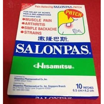 Salonpas Pain Relieving Patch 10 Patches 6.5cn X 4.2cm Muscle Painstrains