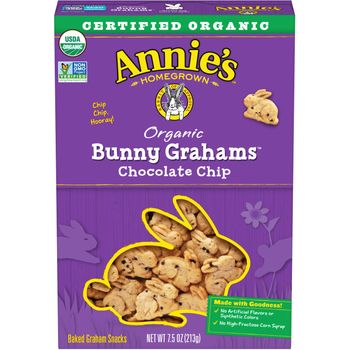 Annie's Homegrown Bunny Grahams Chocolate Chip Whole Grain Snacks 213g