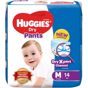 Huggies Dry Pants Regular 14pcs Medium