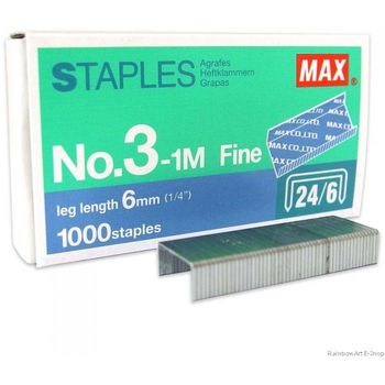 Max No.3-1M 24 6 Staples Pack of 2