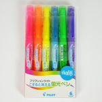 Pilot Frixion Light Color Erasable Highlighter Pen 6 Color Set, SFL-60SL-6C