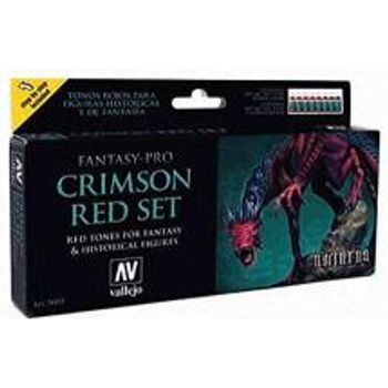 Vallejo Vj74103 Fantasy-pro Crimson Set Toy Red