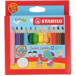 Stabilo Swans Jumbo 12 Half Length Colour Pencils 1873J
