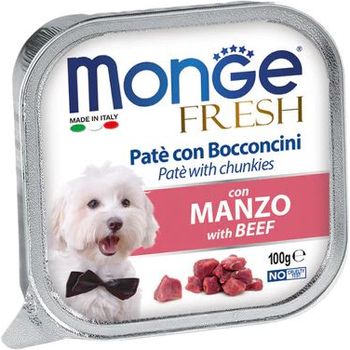 Monge Dog Fresh Beef Pate with Chunkies 100g