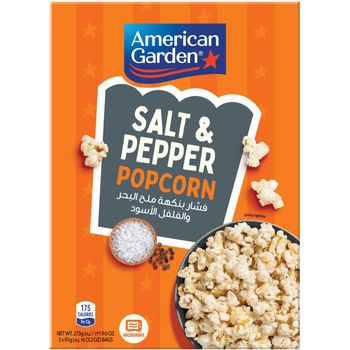 American Garden Microwave Popcorn Salt And Pepper 273g