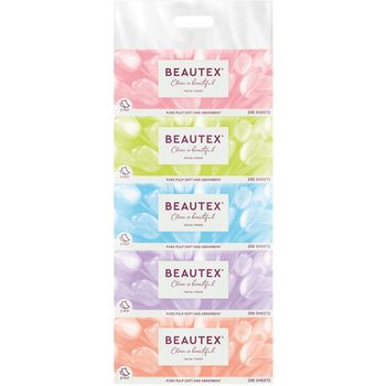 Beautex 2ply Box Tissue 5 X 200 Sheets