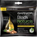 Garnier Hair Colouring Creme Black Naturals 3.0 Brown Black 20g Plus 20ml