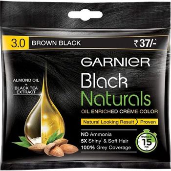 Garnier Hair Colouring Creme Black Naturals 3.0 Brown Black 20g Plus 20ml