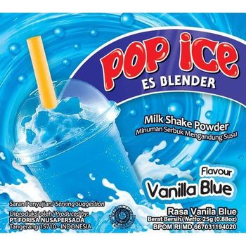 Pop Ice Milk Shake Powder Vanilla Blue Flavor 25g