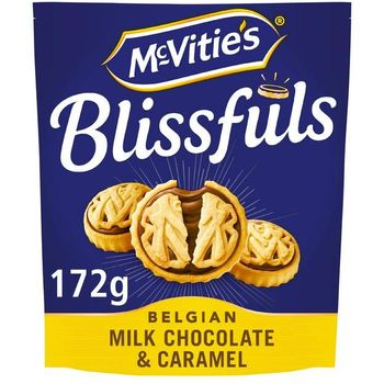 McVitie's Blissfuls Belgian Milk Chocolate And Caramel Biscuits 172g