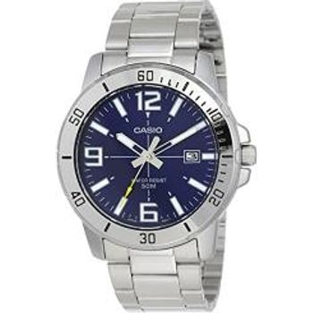 Casio Mtp-vd01d-2bv Men's Enticer Stainless Steel Blue Dial Casual Analog Sporty Watch