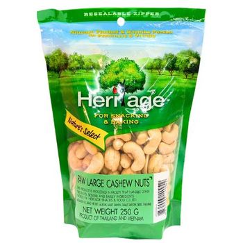 Heritage Premium Raw Large Cashew Nuts 250g