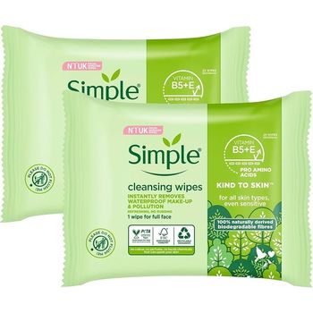 Simple Cleansing Facial Wipes 2 x 25pcs