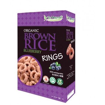 Yes Natural Organic Brown Rice Rings Blueberry 40g