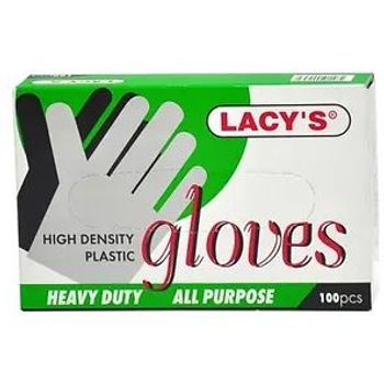 Lacy's Clear Hdpe Embossed Gloves 100pcs 