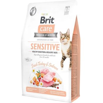 Brit Care Cat GF Sensitive Healthy Digestion and Delicate Taste Fresh Turkey and Salmon 400g