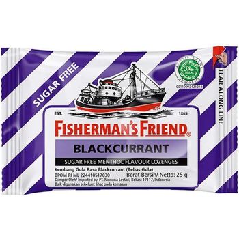 Fisherman's Friend Blackcurrant Sugar Free Menthol Flavour Lozenges 25g