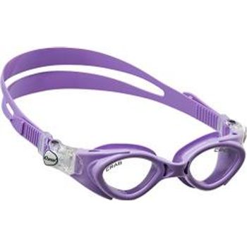 Cressi Crab Silicone Swim Goggles for Kids clear lavender clear lens