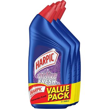 Harpic Toilet Cleaner Gel Lavender Fresh 3 x 500ml