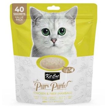 Kit Cat Purr Puree Cat Treat Chicken And Fiber 600g