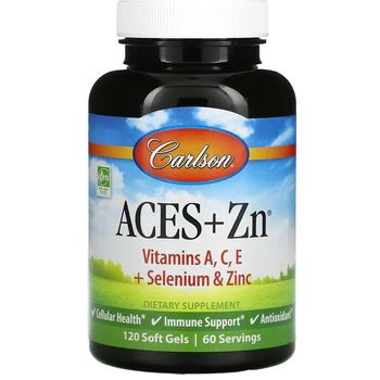 Carlson Labs ACES And Zn Vitamins A C E And Selenium And Zinc 120 Softgels