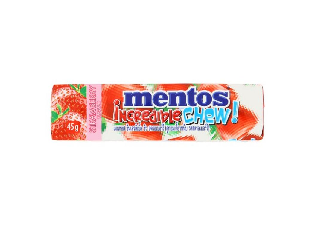 FoodJoy Mentos Incredible Chew Strawberry Flavour 45g Fairmart