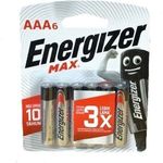 Energizer Alkaline Battery Max AAA Pack Of 6