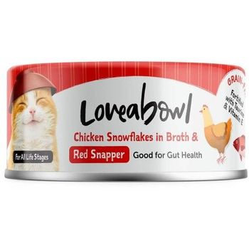 Loveabowl Cat Canned Food Chicken Snowflakes With Red Snapper In Broth 70g