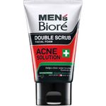 Men's Biore Double Scrub Facial Foam Acne Solution 50g