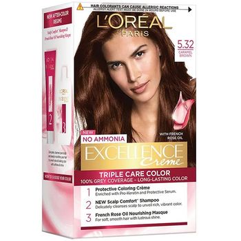 L'Oreal Paris Excellence Creme Hair Colour 5.32 Caramel Brown 172ml
