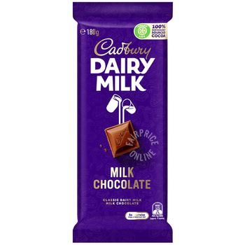 Cadbury Dairy Milk Chocolate Block Milk 180g