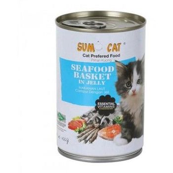 Sumo Cat Canned Food Seafood Basket In Jelly 400g