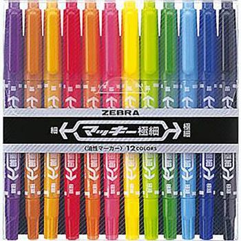 Zebra Mc Kee 12 Color Set Extra Fine Permanent Marker Japanese 140g
