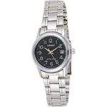 Casio Ltp-v002d-1b Women's Standard Stainless Steel Black Dial Date Watch