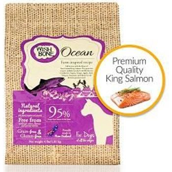 Wishbone Pet Foods Dry Dog Food Ocean Grain King Salmon All Life Stages 4lb Violet Wb73968