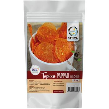 Sathva Tapioca Pappad (Red Chilli) 150g