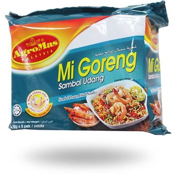 Agromas Indonesian Fried Noodles With Sambal Shrimp Flavor 400g