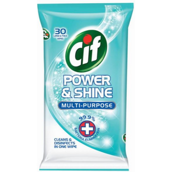 Cif Power & Shine Multi-Purpose Large & thick Wipes Pack of 30