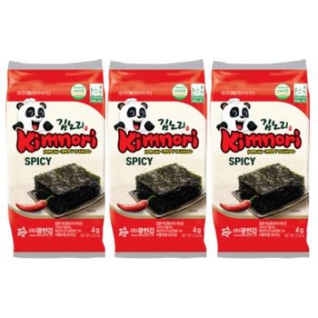 Kimnori Korean Crispy Seaweed Spicy 3pcs 12g