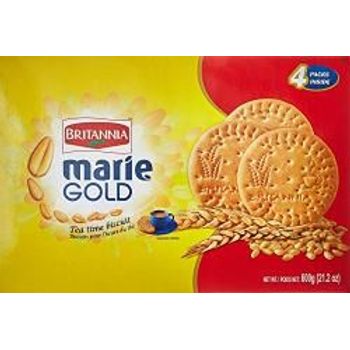 Britannia Marie Gold Tea Time Biscuits Value Pack Of 600g Stay Fresh Pack 4x150g For A Total Of 600g