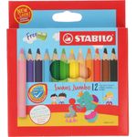 Stabilo Swans Jumbo 12 Half Length Colour Pencils 1873J