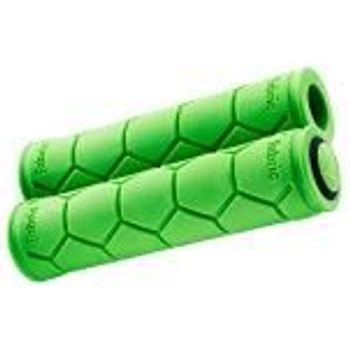 Fabric Silicone Slip-On Handlebar Grips Green