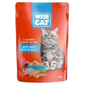 Wise Cat Pouch For Cats Pieces Of Duck In Jelly 100g