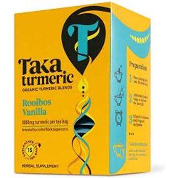 Taka Turmeric Tea Organic Rooibos Vanilla 1 X Carton 15 Tea Bags