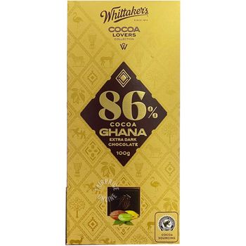 Whittakers 86 Cocoa Ghana Extra Dark Chocolate 100g